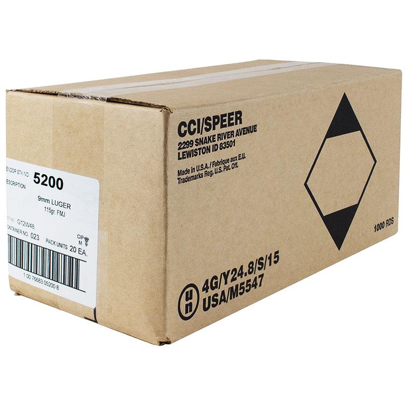 CCI Blazer Brass Handgun Ammunition 9mm Luger 115 gr. FMJ - Cci