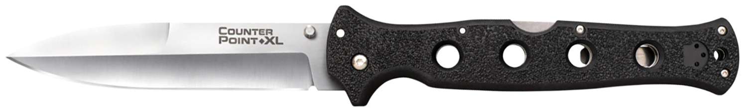 Cold Steel CS-10AA Counter Point 6" Folding Plain AUS 10A Steel Blade Black Griv-Ex Handle - Cold Steel