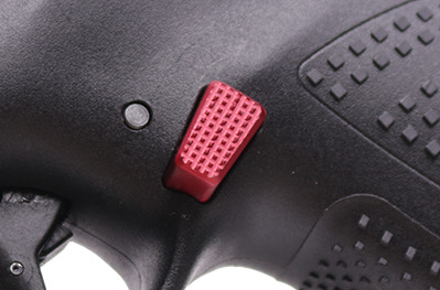 Extended Aluminum magazine catch - red - RH - Red Team Armory